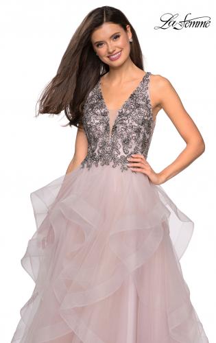 Jeweled Top Prom Dress